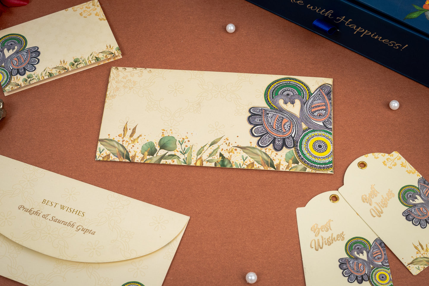 Peacock's Garden Tapestry: Money Envelopes - TRIO BOX